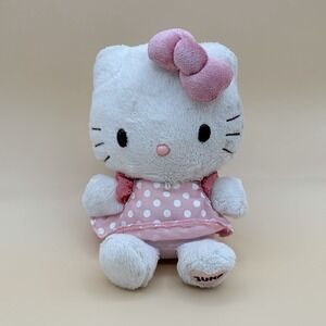 RARE Sanrio Hello Kitty Pink Polka Dot Dress June Birthday Plush 2007READ